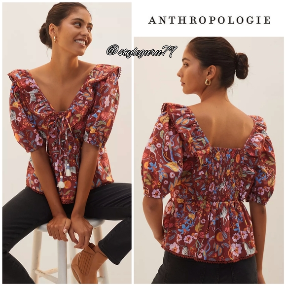 Anthropologie Tops - NWT, Anthropologie, Maeve Ruffled Tie-Front Blouse